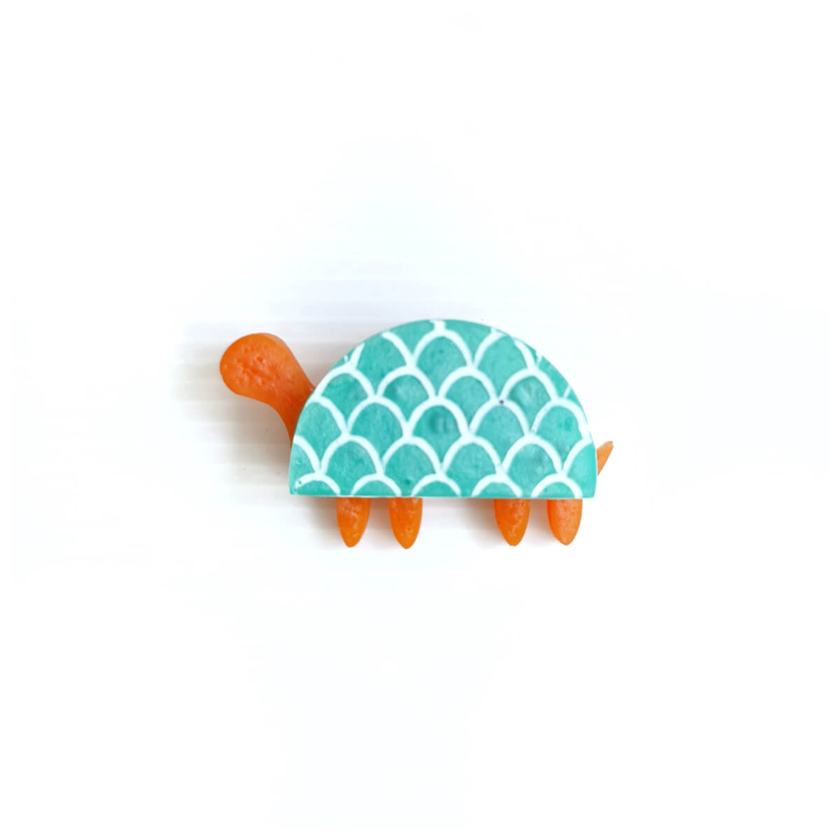 Turtle Orange - Aquamarine Brooch