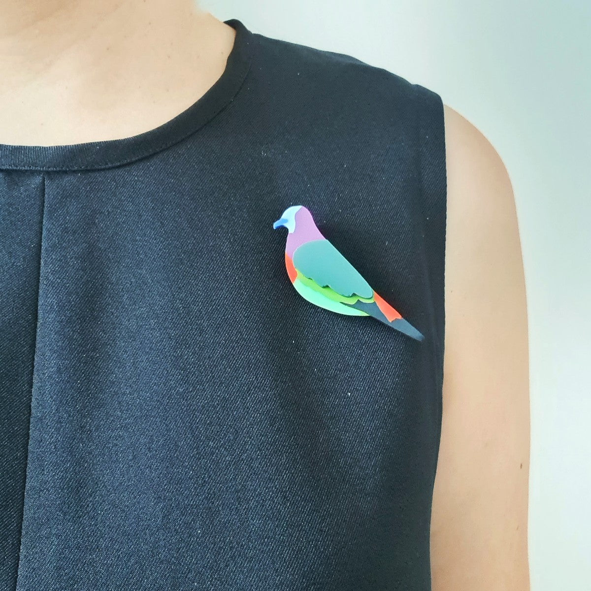 Colourful Pigeon Brooch