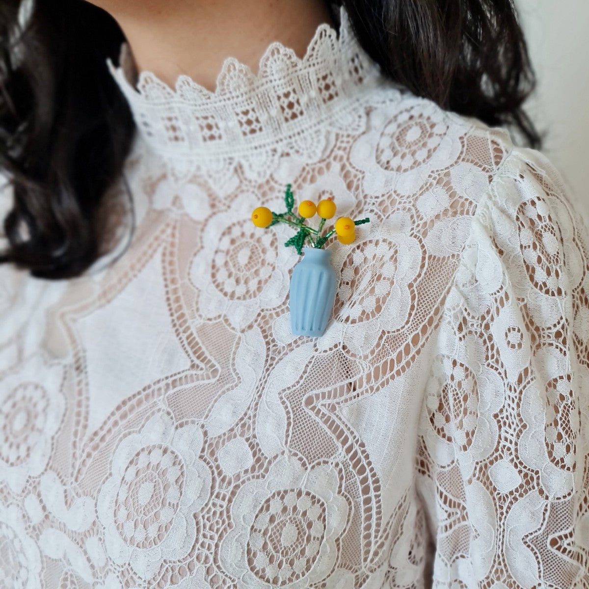 Lemon Vase Brooch