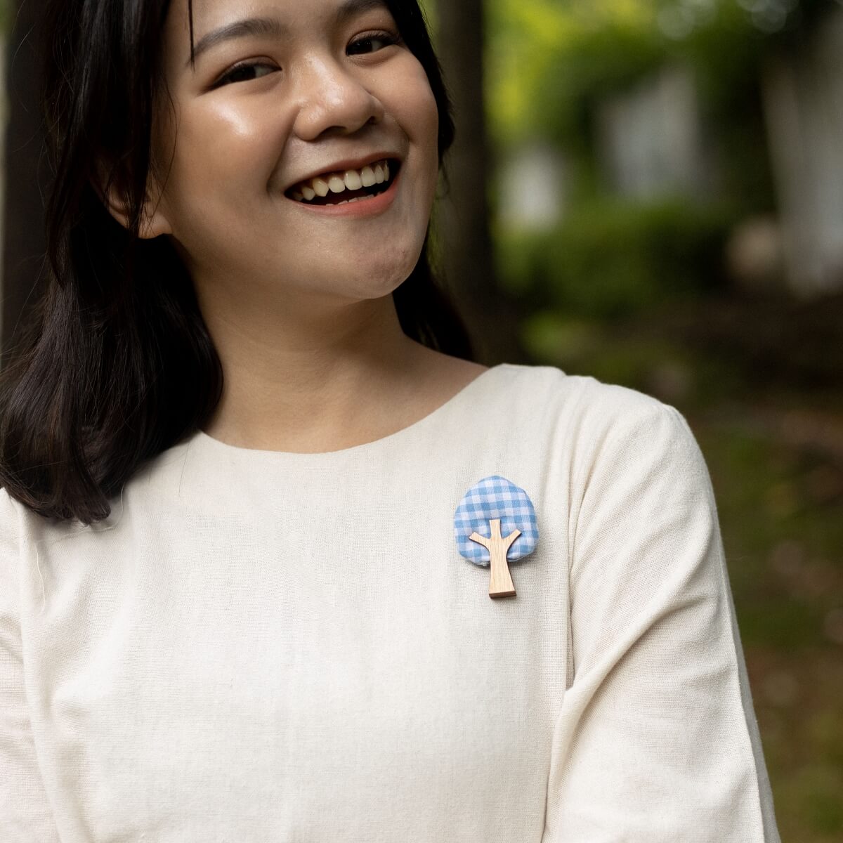 Blue Currant Tree Brooch