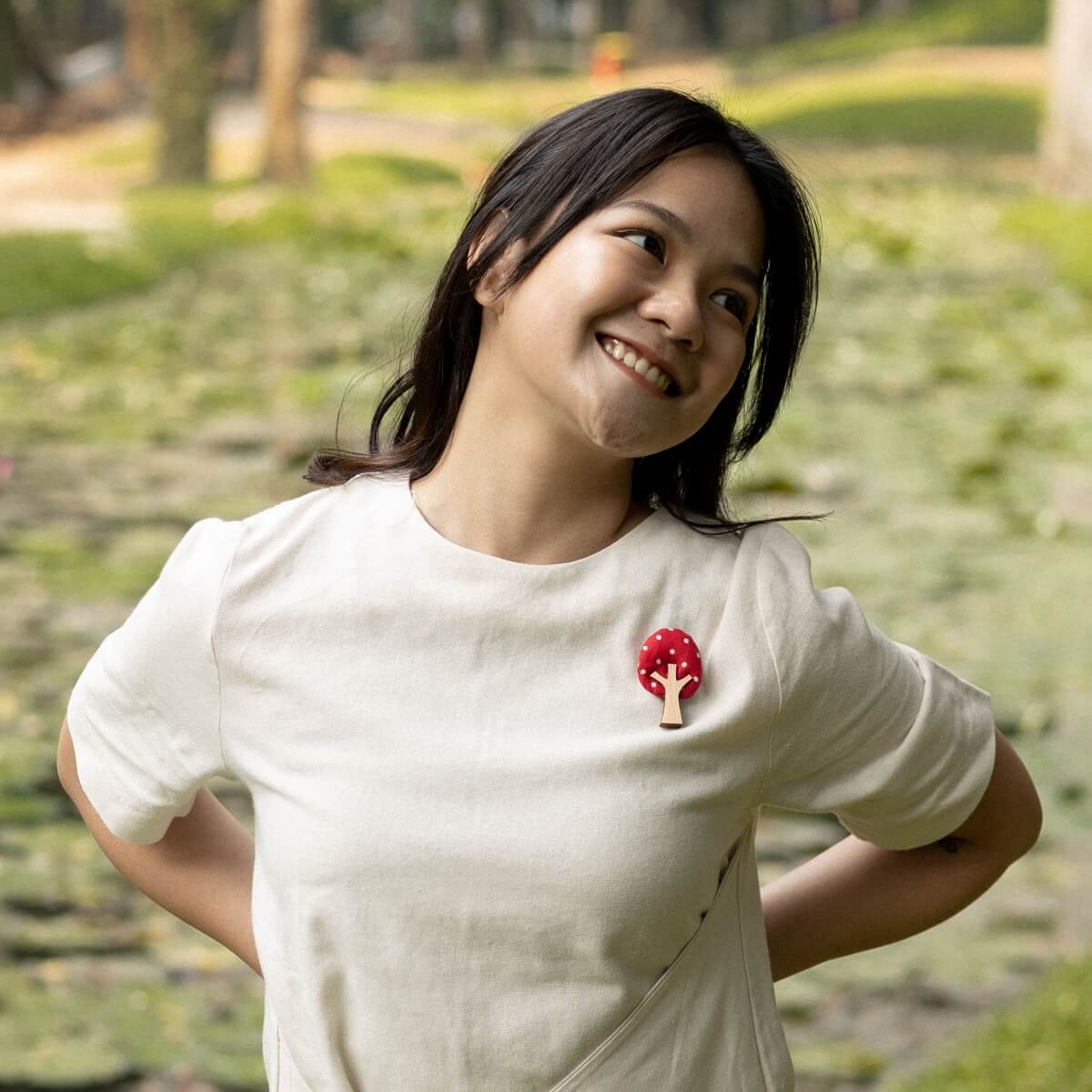 Red Strawberry Tree Brooch