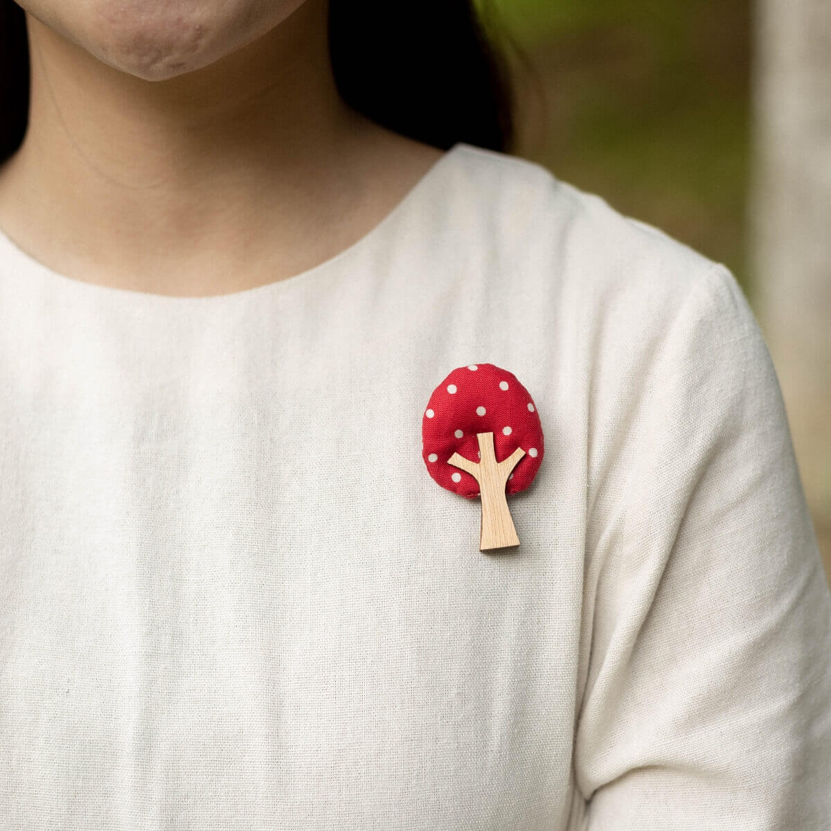 Red Strawberry Tree Brooch